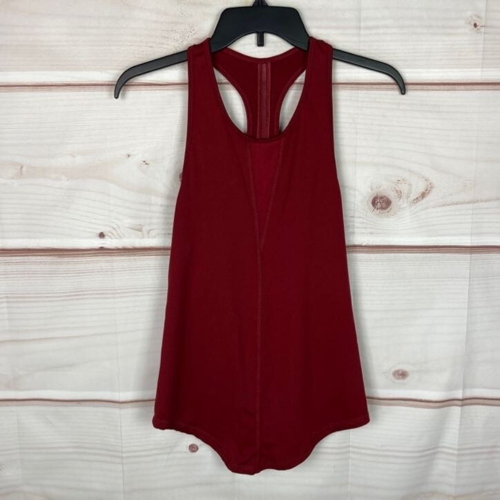 Zyia Active Top Womens XS Scoop Neck Racerback Tank Red Sleeveless Athletic